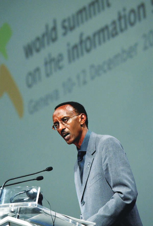 Post-genocide Rwanda’s development landscape showing Kigali, agricultural highlands, Lake Kivu, technology infrastructure, and coffee cooperatives