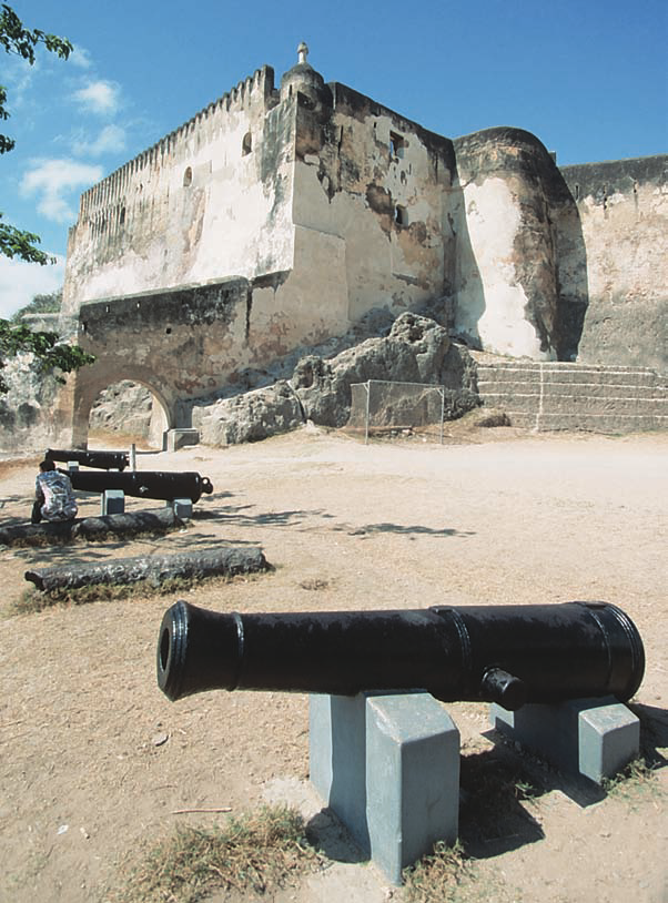 Fort Jesus and the historic harbor of Mombasa during the Portuguese period