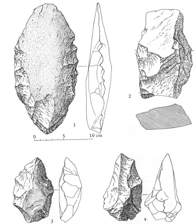 Stratified Olduvai Gorge archaeological sequence showing Bed I, Bed II and Bed IV tool traditions and hominid fossil horizons